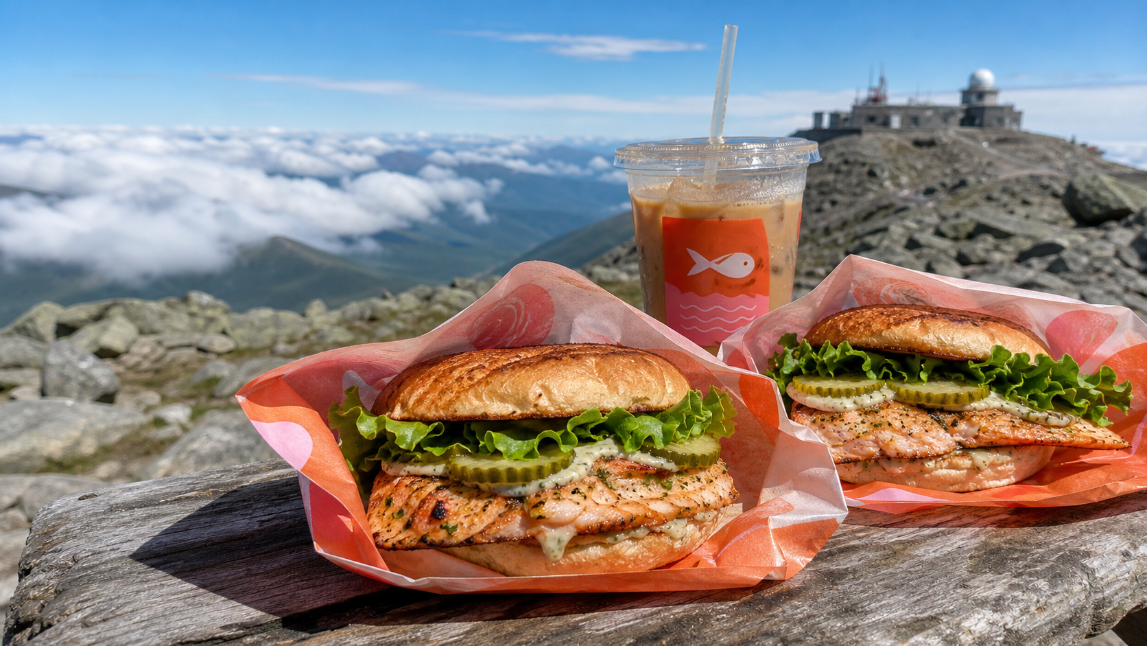 Trout sandwiches before the hike